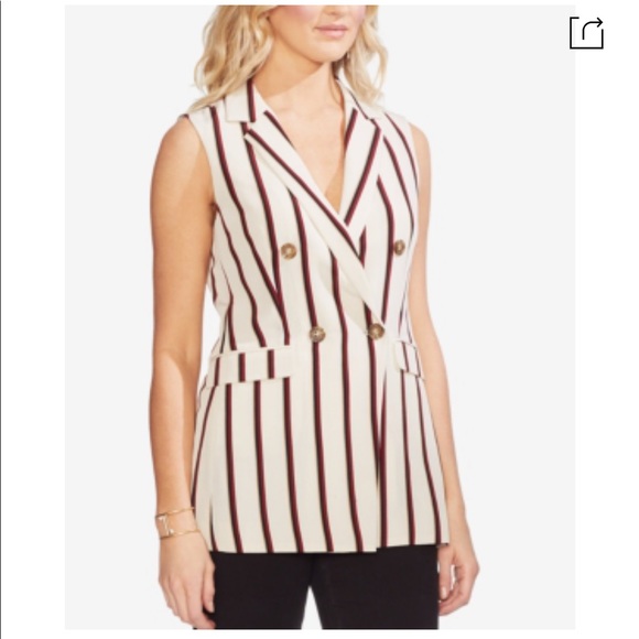 Vince Camuto- caravan stripe vest in sand drift - Picture 1 of 5